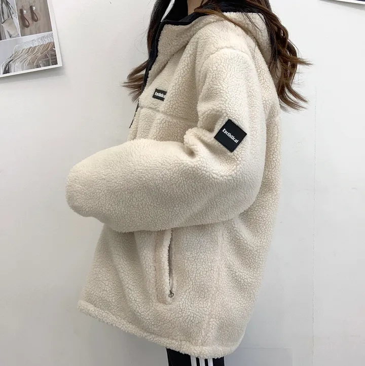 [양면가능!/M~2XL] 패치 양털자켓 후리스 후드집업 (리버시블!) 3컬러 상세 이미지 27