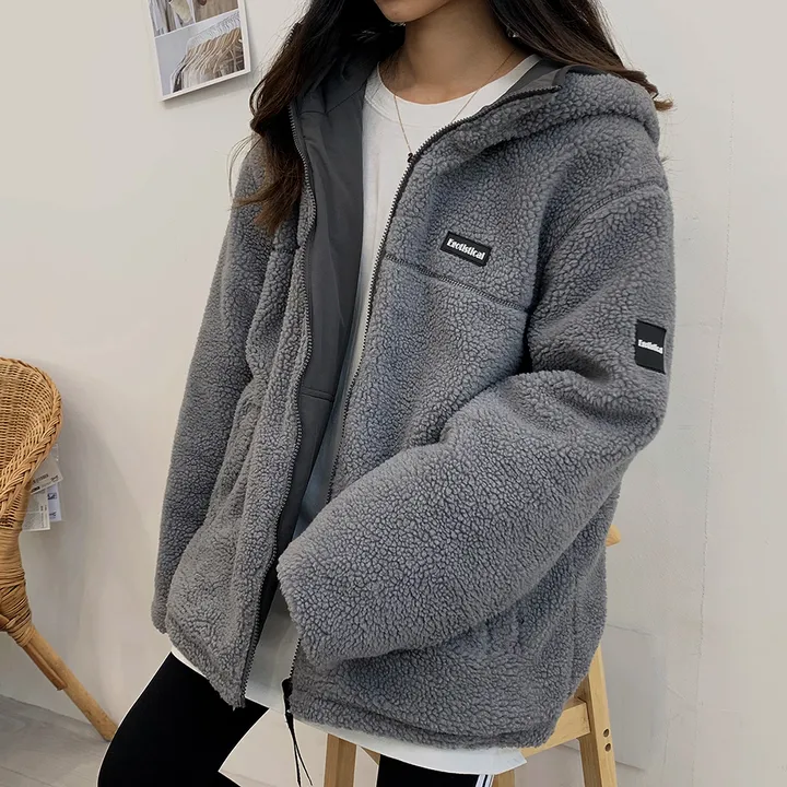 [양면가능!/M~2XL] 패치 양털자켓 후리스 후드집업 (리버시블!) 3컬러 상세 이미지 31