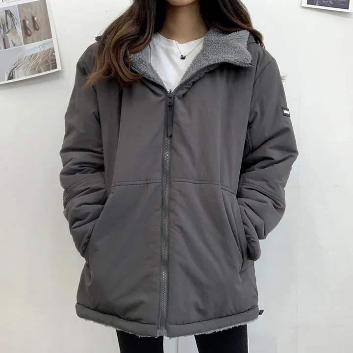 [양면가능!/M~2XL] 패치 양털자켓 후리스 후드집업 (리버시블!) 3컬러 상세 이미지 38
