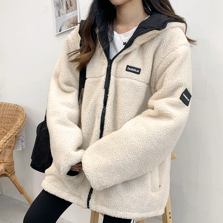 [양면가능!/M~2XL] 패치 양털자켓 후리스 후드집업 (리버시블!) 3컬러 상세 이미지 30