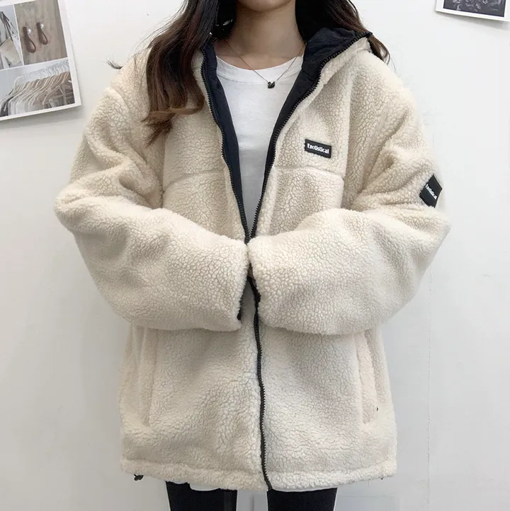 [양면가능!/M~2XL] 패치 양털자켓 후리스 후드집업 (리버시블!) 3컬러 상세 이미지 24