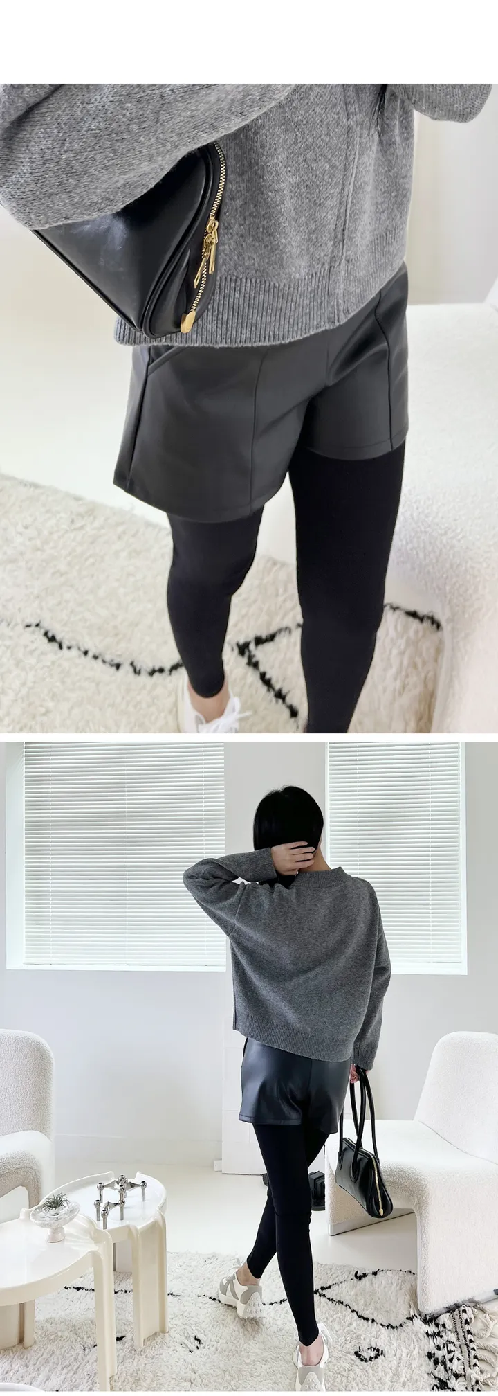 바란 가죽반바지 레깅스 상세 이미지 6