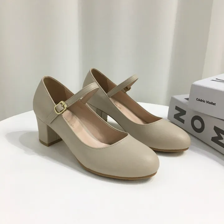 [당일배송/국산수제] 5cm,8cm 라운드 메리제인 쿠션 통굽 힐 상세 이미지 20