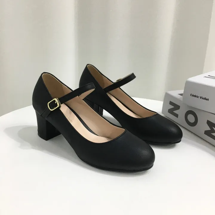 [당일배송/국산수제] 5cm,8cm 라운드 메리제인 쿠션 통굽 힐 상세 이미지 28