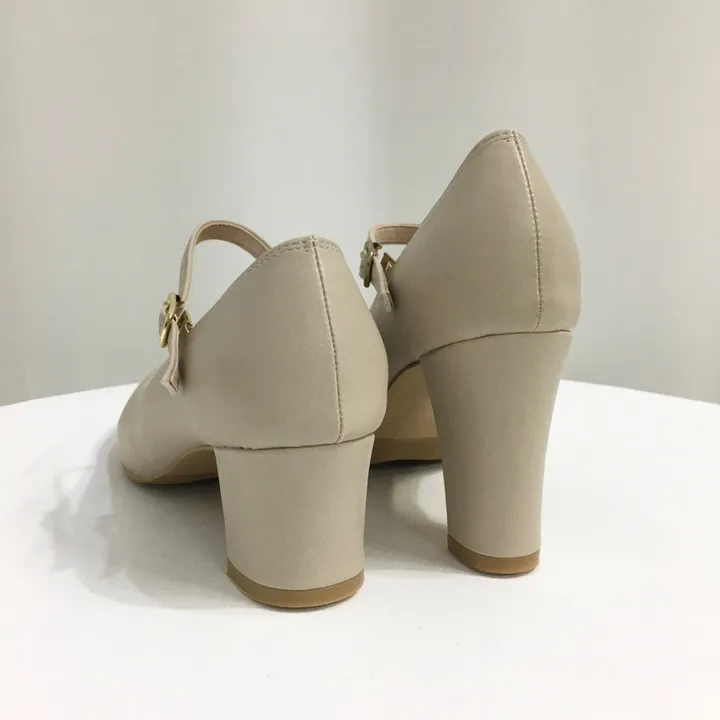 [당일배송/국산수제] 5cm,8cm 라운드 메리제인 쿠션 통굽 힐 상세 이미지 17