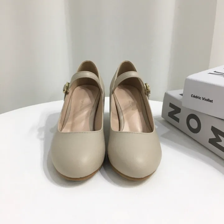 [당일배송/국산수제] 5cm,8cm 라운드 메리제인 쿠션 통굽 힐 상세 이미지 19