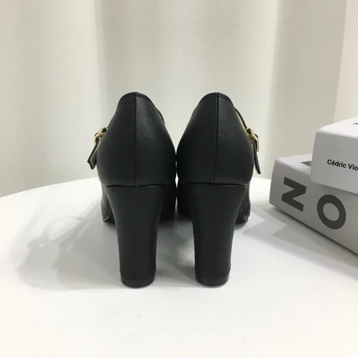 [당일배송/국산수제] 5cm,8cm 라운드 메리제인 쿠션 통굽 힐 상세 이미지 46