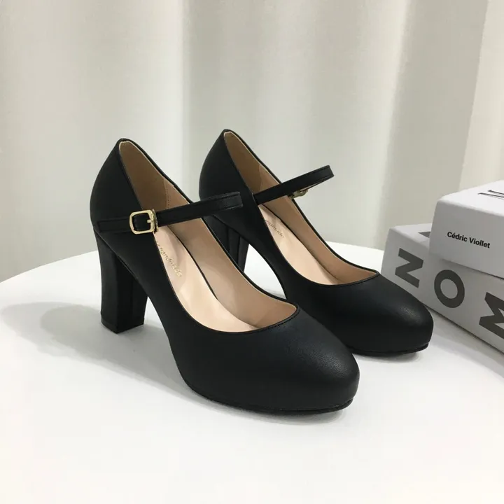 [당일배송/국산수제] 5cm,8cm 라운드 메리제인 쿠션 통굽 힐 상세 이미지 44