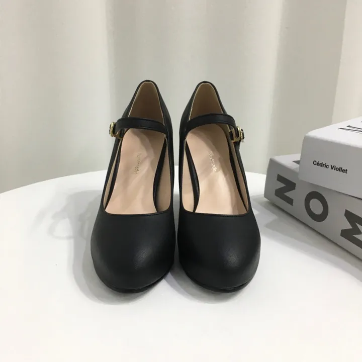 [당일배송/국산수제] 5cm,8cm 라운드 메리제인 쿠션 통굽 힐 상세 이미지 43
