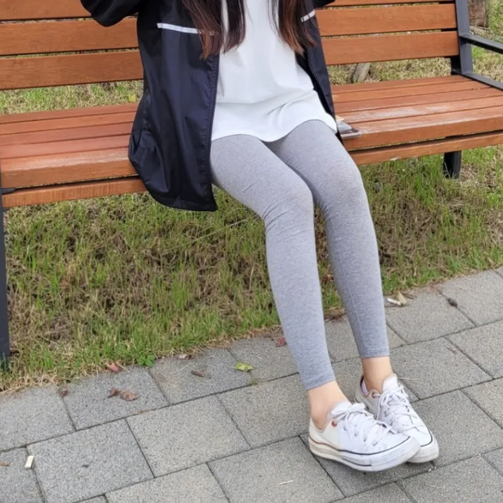 빅사이즈 국산 쫀쫀한 면스판 9부레깅스 무발 컬러레깅스 상세 이미지 11