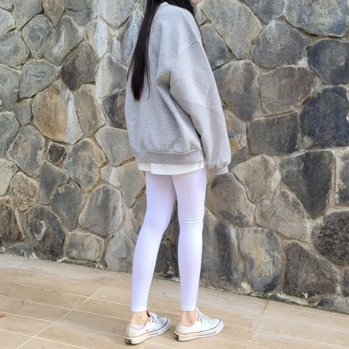 빅사이즈 국산 쫀쫀한 면스판 9부레깅스 무발 컬러레깅스 상세 이미지 13