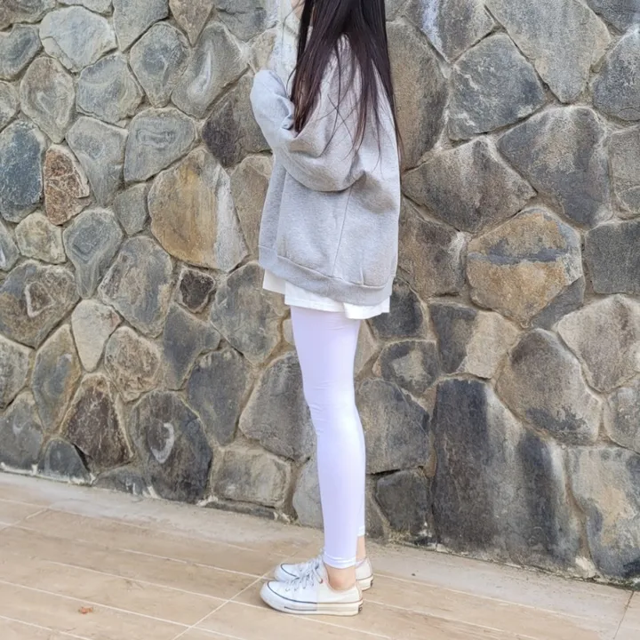 빅사이즈 국산 쫀쫀한 면스판 9부레깅스 무발 컬러레깅스 상세 이미지 12
