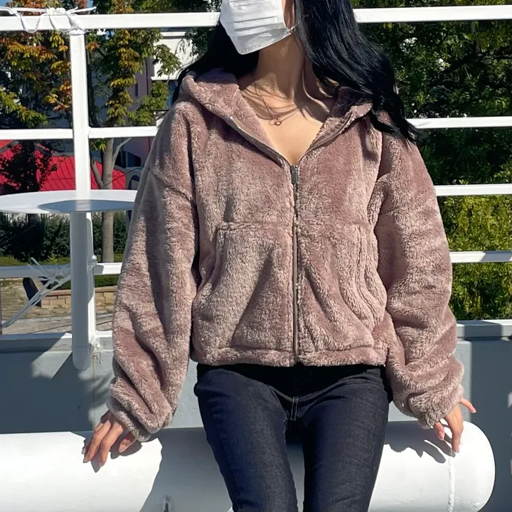 *최저가/포닥포닥* 반크롭 보아털 후드집업 상세 이미지 5