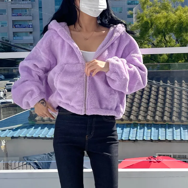 *최저가/포닥포닥* 반크롭 보아털 후드집업 상세 이미지 8