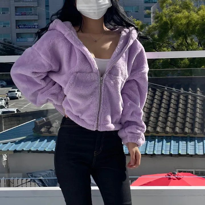 *최저가/포닥포닥* 반크롭 보아털 후드집업 상세 이미지 10