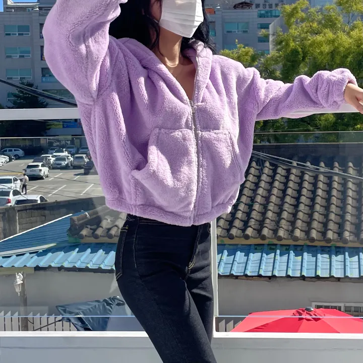 *최저가/포닥포닥* 반크롭 보아털 후드집업 상세 이미지 11