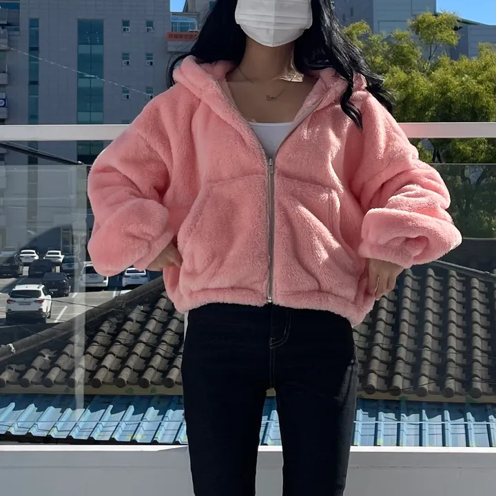 *최저가/포닥포닥* 반크롭 보아털 후드집업 상세 이미지 16