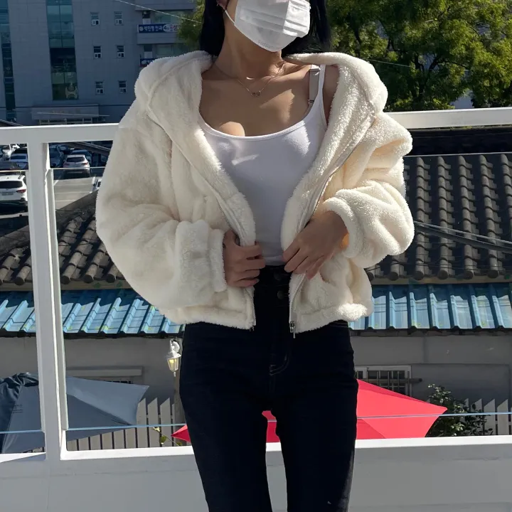 *최저가/포닥포닥* 반크롭 보아털 후드집업 상세 이미지 22