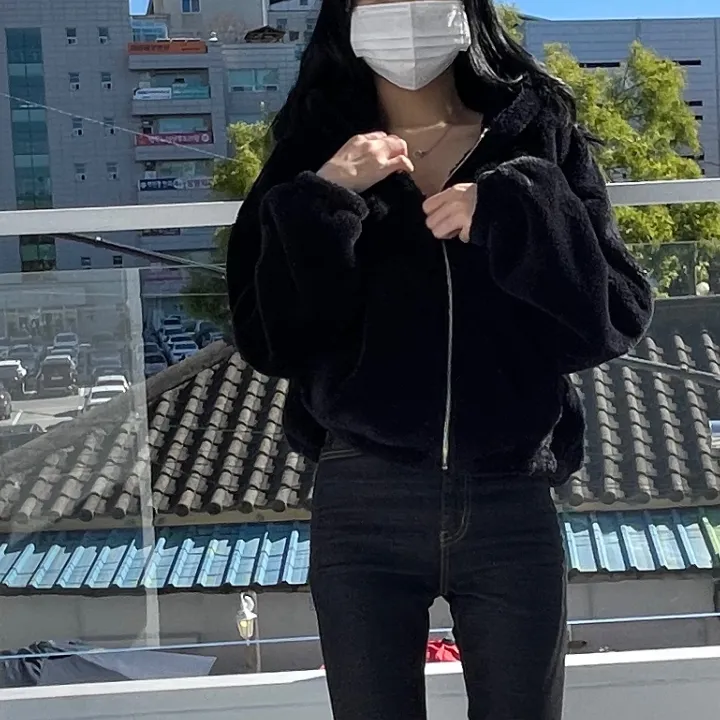 *최저가/포닥포닥* 반크롭 보아털 후드집업 상세 이미지 27