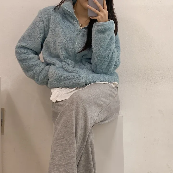 (🧡최저가 / 남녀공용🧡) 따뜻 플리스 후리스 커플 포근 털 겨울 집업 (L~XL) 상세 이미지 17