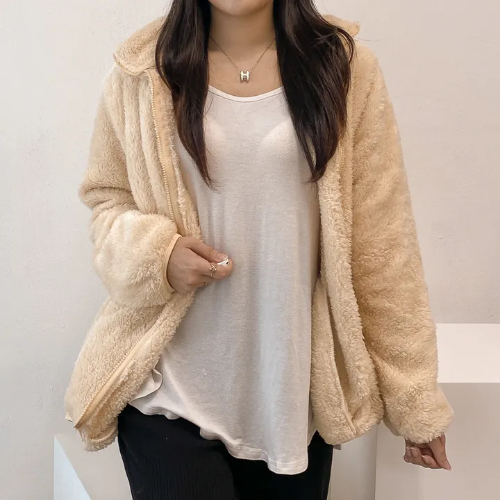 (🧡최저가 / 남녀공용🧡) 따뜻 플리스 후리스 커플 포근 털 겨울 집업 (L~XL) 상세 이미지 44