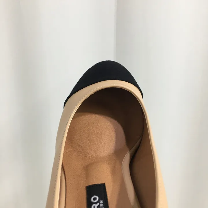 [당일배송/국산수제] 모던 배색 통굽 미들 펌프스 5cm 상세 이미지 10