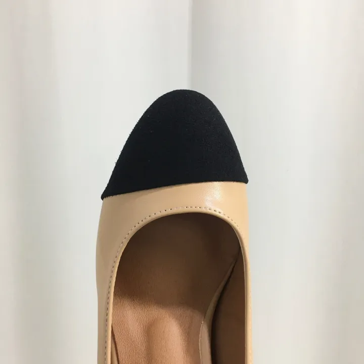 [당일배송/국산수제] 모던 배색 통굽 미들 펌프스 5cm 상세 이미지 8