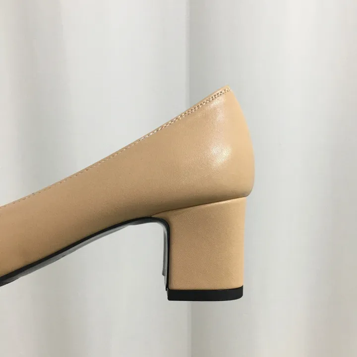 [당일배송/국산수제] 모던 배색 통굽 미들 펌프스 5cm 상세 이미지 12
