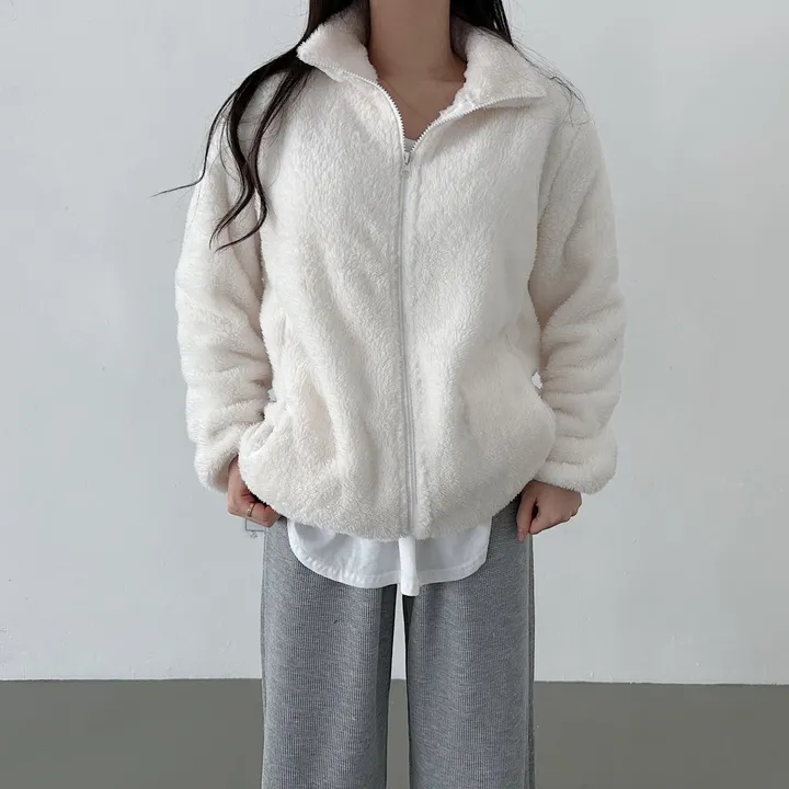 [L~XL]후끈 부드러운 양털 루즈핏 후리스 집업 상세 이미지 21