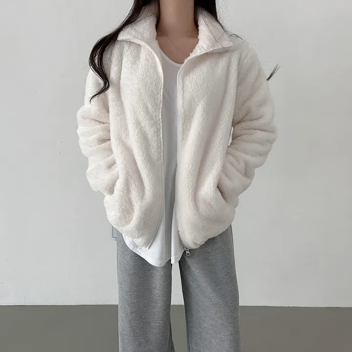 [L~XL]후끈 부드러운 양털 루즈핏 후리스 집업 상세 이미지 19