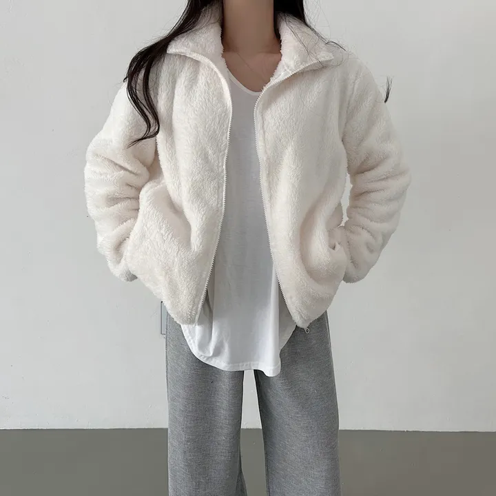 [L~XL]후끈 부드러운 양털 루즈핏 후리스 집업 상세 이미지 18
