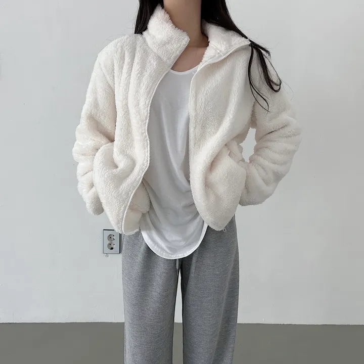 [L~XL]후끈 부드러운 양털 루즈핏 후리스 집업 상세 이미지 17