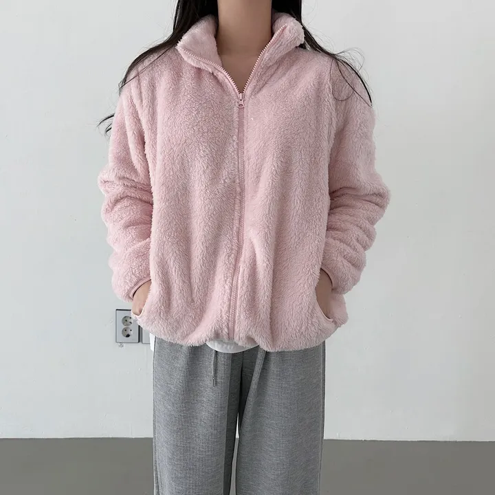 [L~XL]후끈 부드러운 양털 루즈핏 후리스 집업 상세 이미지 12
