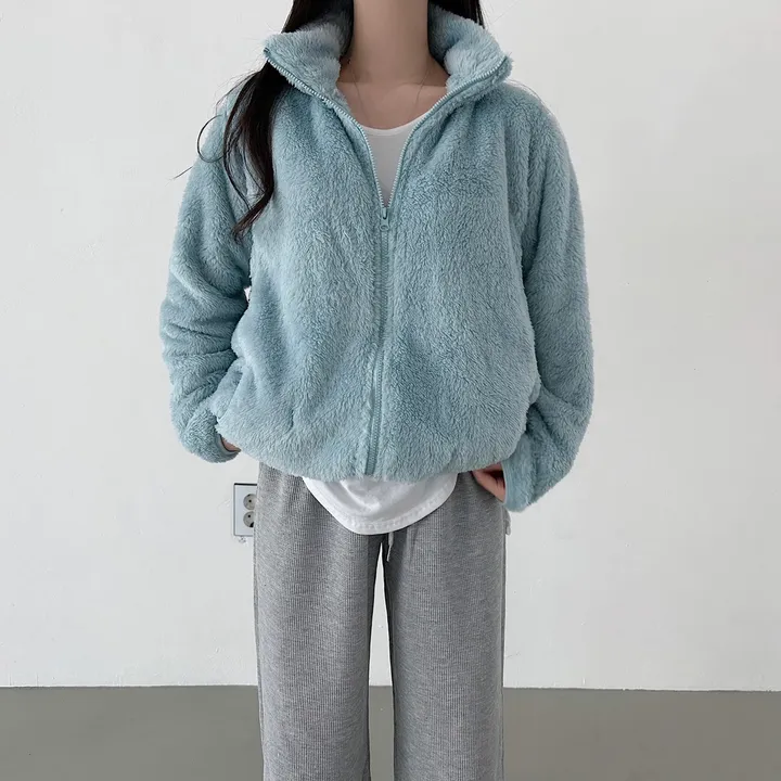 [L~XL]후끈 부드러운 양털 루즈핏 후리스 집업 상세 이미지 15