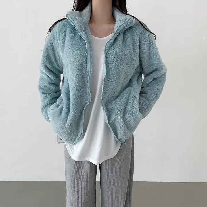 [L~XL]후끈 부드러운 양털 루즈핏 후리스 집업 상세 이미지 13