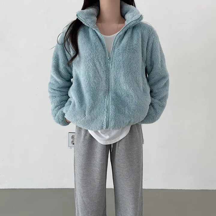 [L~XL]후끈 부드러운 양털 루즈핏 후리스 집업 상세 이미지 14
