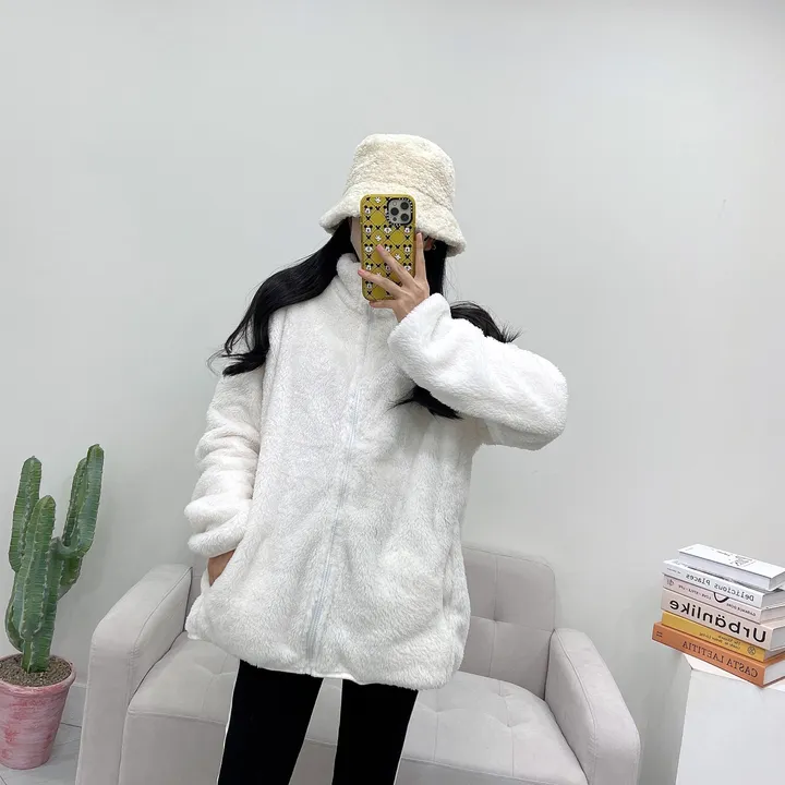 (남녀공용) 몽실 보아털 양털 오버핏 후리스 집업 상세 이미지 7