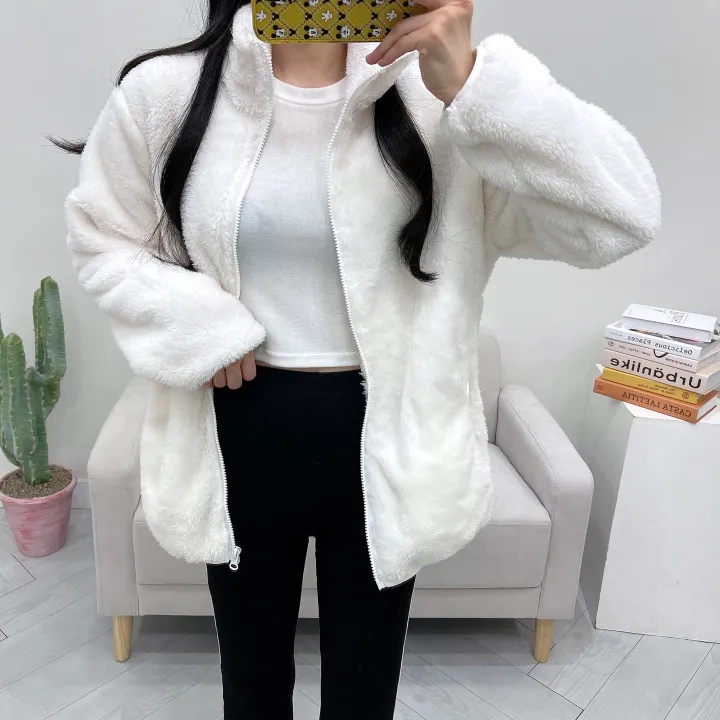 (남녀공용) 몽실 보아털 양털 오버핏 후리스 집업 상세 이미지 11