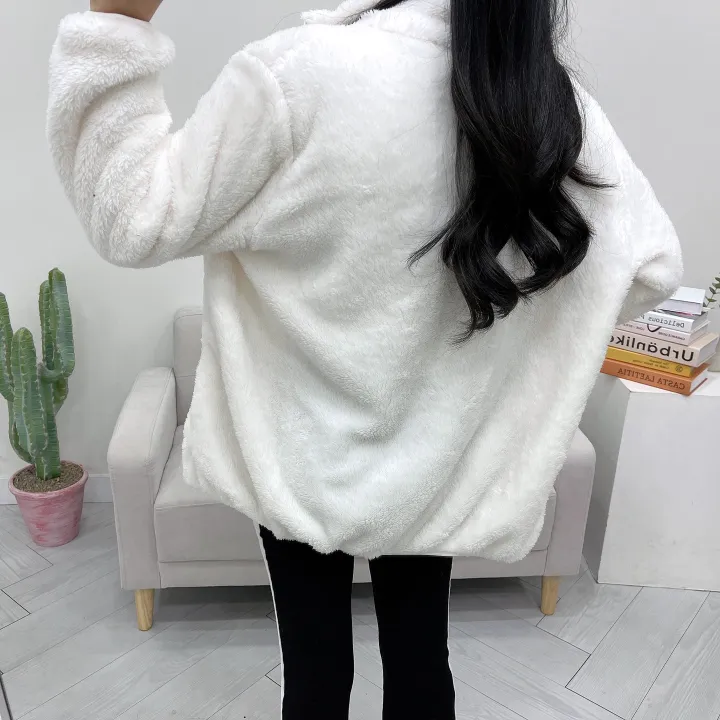 (남녀공용) 몽실 보아털 양털 오버핏 후리스 집업 상세 이미지 12