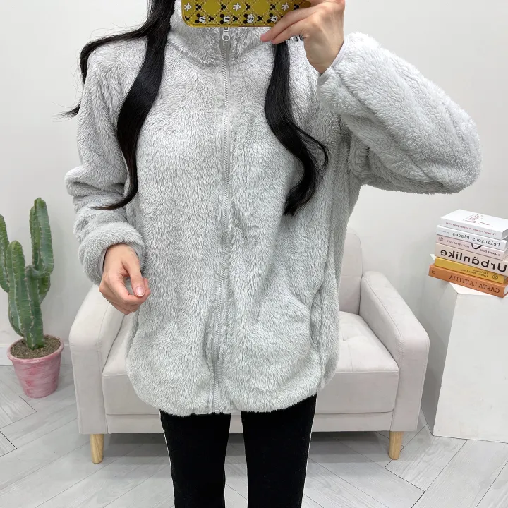 (남녀공용) 몽실 보아털 양털 오버핏 후리스 집업 상세 이미지 19