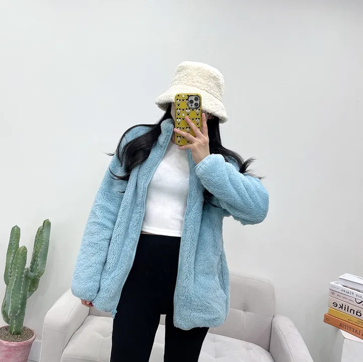 (남녀공용) 몽실 보아털 양털 오버핏 후리스 집업 상세 이미지 27