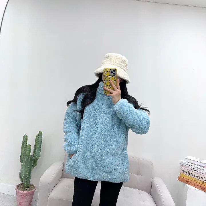 (남녀공용) 몽실 보아털 양털 오버핏 후리스 집업 상세 이미지 29