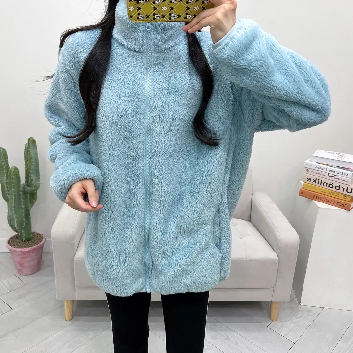 (남녀공용) 몽실 보아털 양털 오버핏 후리스 집업 상세 이미지 24