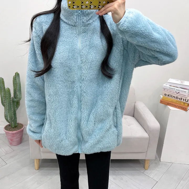 (남녀공용) 몽실 보아털 양털 오버핏 후리스 집업 상세 이미지 25