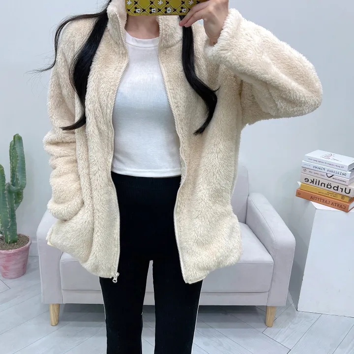 (남녀공용) 몽실 보아털 양털 오버핏 후리스 집업 상세 이미지 31
