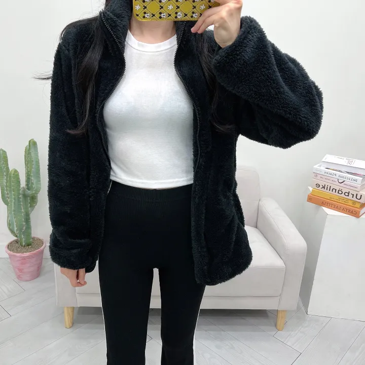 (남녀공용) 몽실 보아털 양털 오버핏 후리스 집업 상세 이미지 38