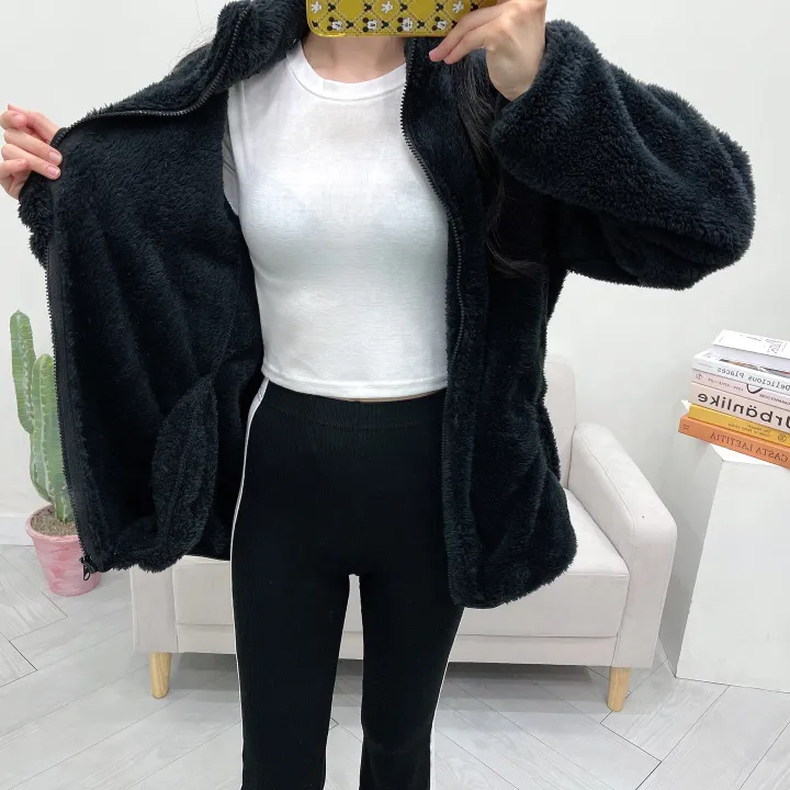 (남녀공용) 몽실 보아털 양털 오버핏 후리스 집업 상세 이미지 39