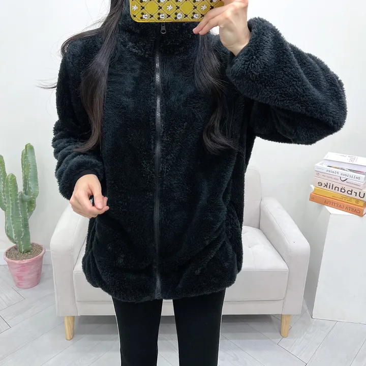 (남녀공용) 몽실 보아털 양털 오버핏 후리스 집업 상세 이미지 36