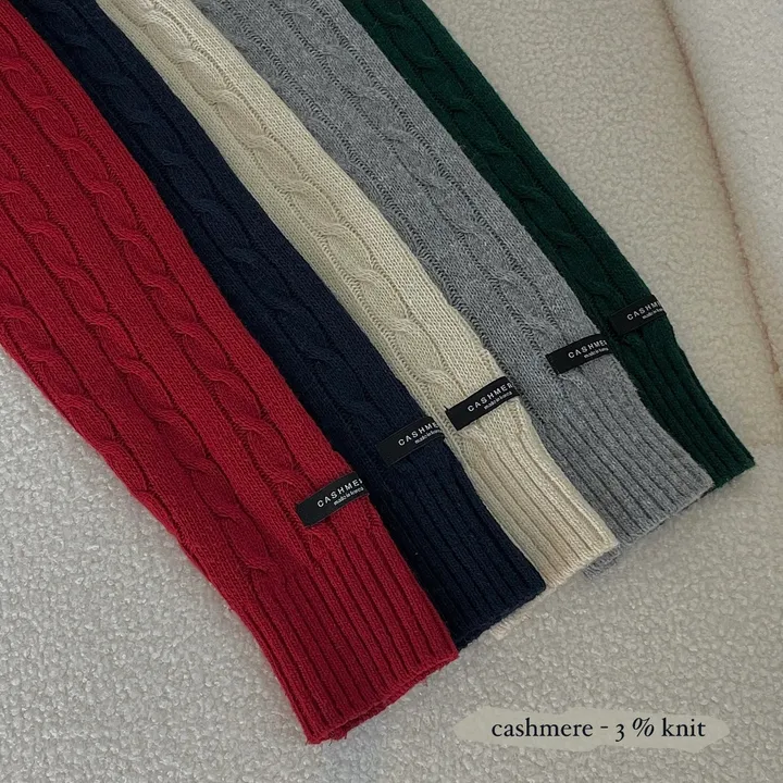 cashmere 3% 세인트 브이넥 꽈배기 니트 - 5color 상세 이미지 2