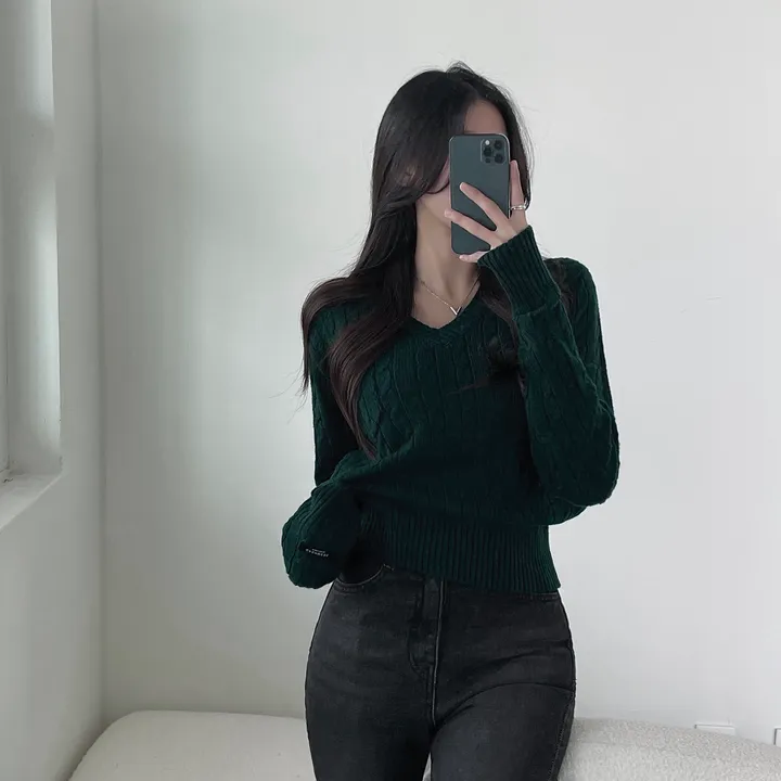 cashmere 3% 세인트 브이넥 꽈배기 니트 - 5color 상세 이미지 28